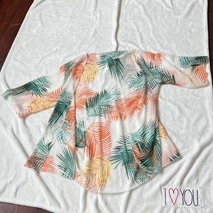 Floral kimono white orange green